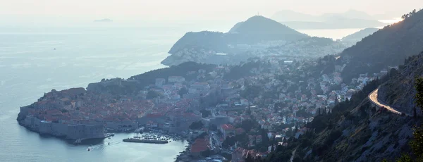 Panorama starego miasta w Dubrowniku z się (Chorwacja) — Zdjęcie stockowe