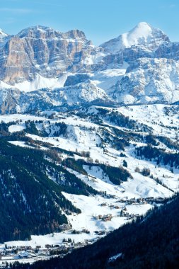sabah kış gardena south tyrol, İtalya dolomites geçirin.