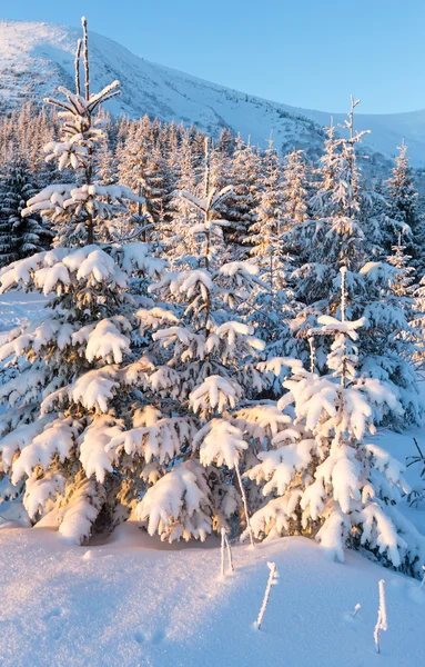 Salida del sol invierno montaña paisaje —  Fotos de Stock