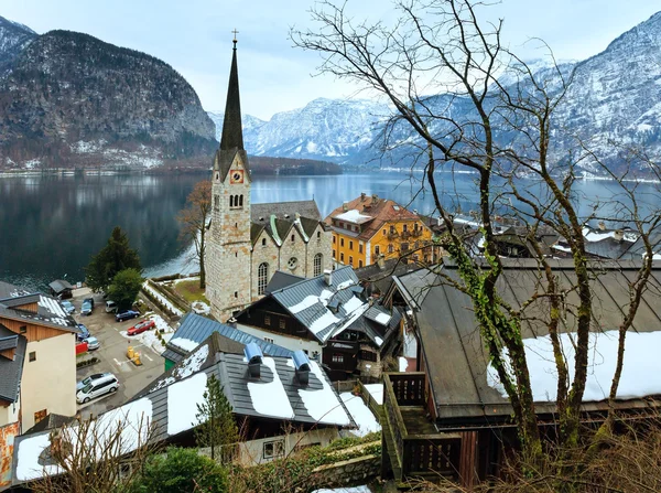 Hallstatt zimowy widok (Austria) — Zdjęcie stockowe