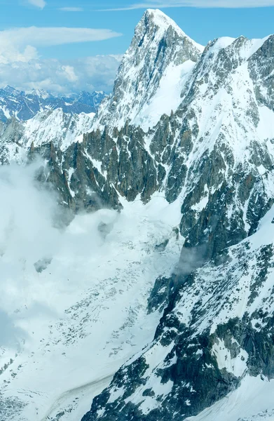 Horský masiv Mont blanc (pohled z hora aiguille du midi, — Stock fotografie