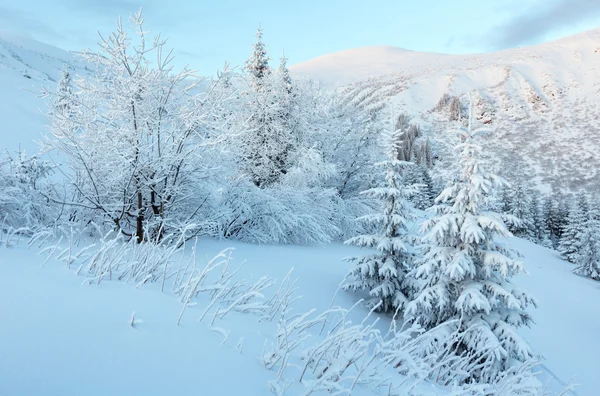 Predawn téli hegyi táj — Stock Fotó