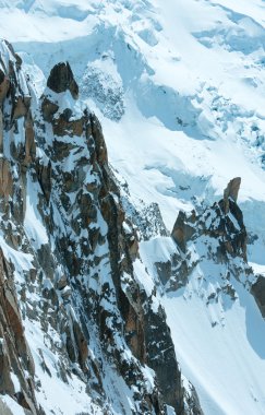 Mont blanc Dağı massif (aiguille du midi Dağı, görünümden f