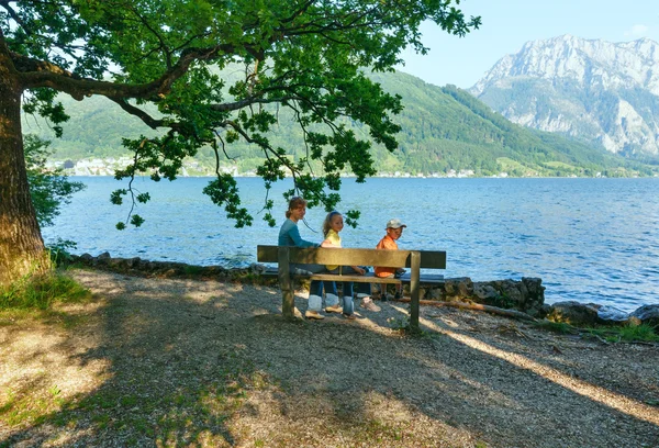 Traunsee zomer lake (Oostenrijk). — Stockfoto