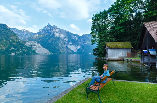 Traunsee zomer lake (Oostenrijk). — Stockfoto