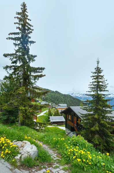 Bettmeralp byn sommar Visa (Schweiz) — Stockfoto