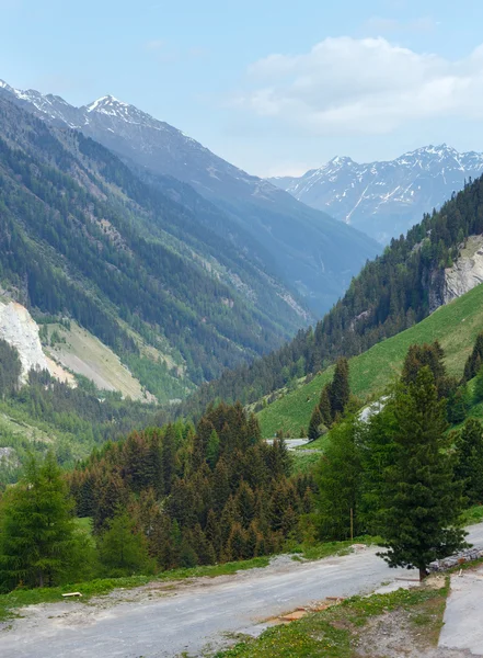 Vista alpina de Kaunertaler Gletscherstrasse (Áustria ) — Fotografia de Stock