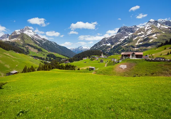 Alpské zobrazení (Vorarlbersko, Rakousko) — Stock fotografie