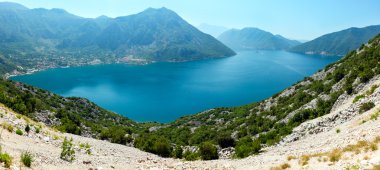 Körfezi kotor yaz panoraması, Karadağ