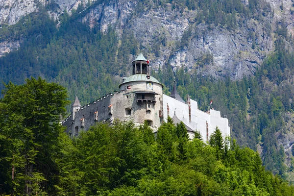 Alpes montanha castelo verão vista — Fotografia de Stock