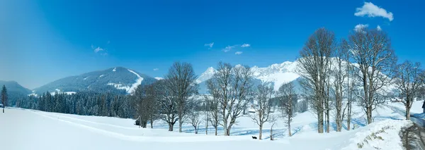 Jarní alpské vesnice v Rakousku. — Stock fotografie