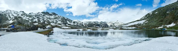 Alp dağ Gölü Panoraması (İsviçre bahar) — Stok fotoğraf