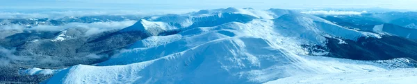 Ochtend winter bergpanorama (Karpaten, Oekraïne). — Stockfoto