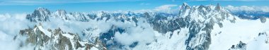 Mont blanc Dağı massif panorama (aiguille du midi görünümünden