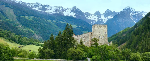 Alps mountain summer view and castle — Stock Photo, Image