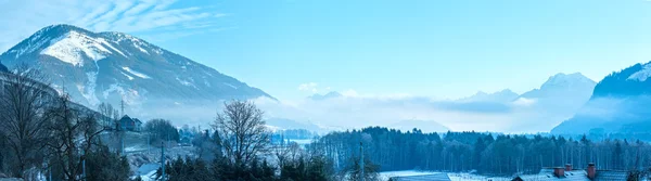 Inverno montanha aldeia panorama (Áustria ). — Fotografia de Stock