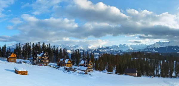 Inverno montanha país panorama (Eslováquia ). — Fotografia de Stock
