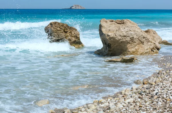 Lefkada pobřeží letní beach (Řecko) — Stock fotografie