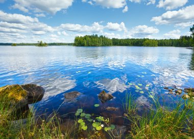 Lake rutajarvi yaz görünümü (Finlandiya).