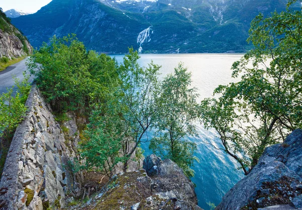 Evening Hardangerfjord landscape. — Stock Photo, Image