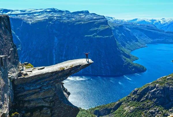 Trolltunga vista de verão (Noruega ). — Fotografia de Stock