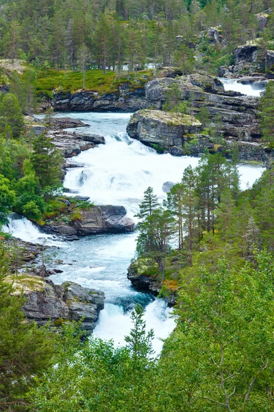 Nyáron hegyi folyó (norge) — Stock Fotó