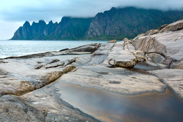 Summer Senja coast (Jagged Ersfjord, Norway, polar ) — 图库照片