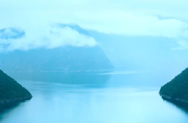 Fjord Sommer trübe Aussicht (Norwegen) — Stockfoto