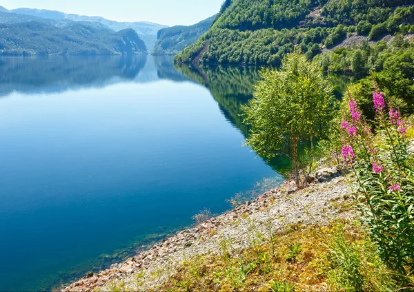 Zomer berg lake suldalsvatn (Noorwegen) — Stockfoto