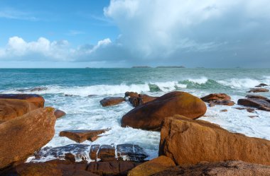 Ploumanach sahil görünümü (brittany, Fransa)