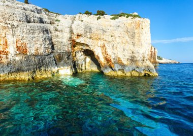 Mavi mağara duvarlarında zakynthos (Yunanistan)