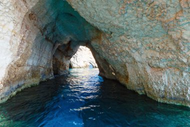Mavi mağara duvarlarında zakynthos (Yunanistan)