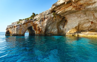 Mavi mağara duvarlarında zakynthos (Yunanistan)