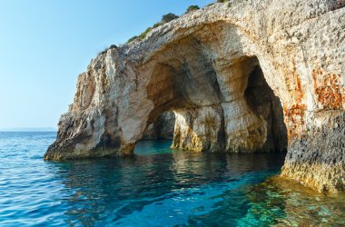 Mavi mağara duvarlarında zakynthos (Yunanistan)
