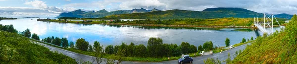 Zeezicht zomer (Noorwegen, lofoten). Panorama. — Stockfoto