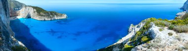 navagio plaj panorama (zakynthos, Yunanistan)