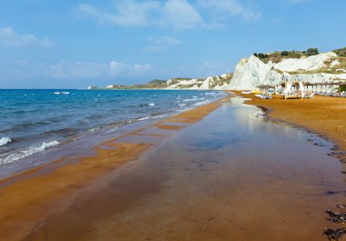 Xi plaj sabah görünümü (Yunanistan, kefalonia). 