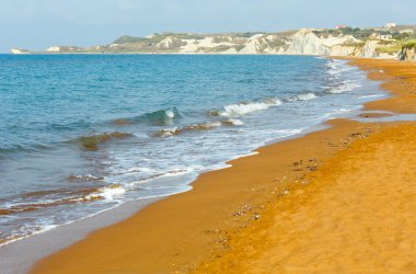Xi plaj sabah görünümü (Yunanistan, kefalonia). 