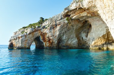 Mavi mağara duvarlarında zakynthos (Yunanistan)