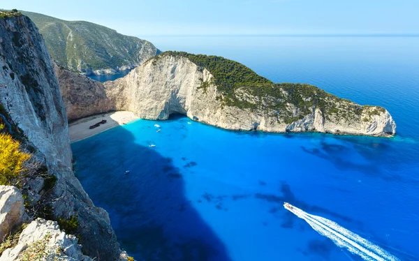 Navagio 海滩 （扎金索斯，希腊) — 图库照片