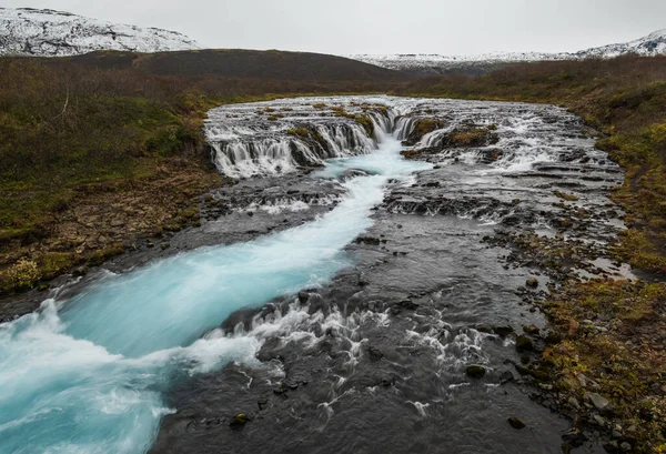 Γραφικός Καταρράκτης Bruarfoss Φθινοπωρινή Άποψη Αλλαγή Εποχής Στα Νότια Highlands — Φωτογραφία Αρχείου