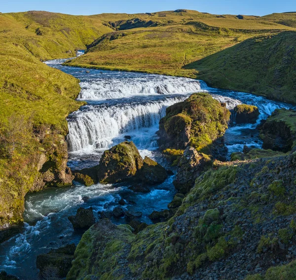 Γραφικός Καταρράκτης Fosstorfufoss Φθινοπωρινή Άποψη Νοτιοδυτική Ισλανδία — Φωτογραφία Αρχείου
