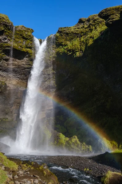 Picturesque Waterfall Kvernufoss Осінній Вид Південний Захід Ісландії — стокове фото