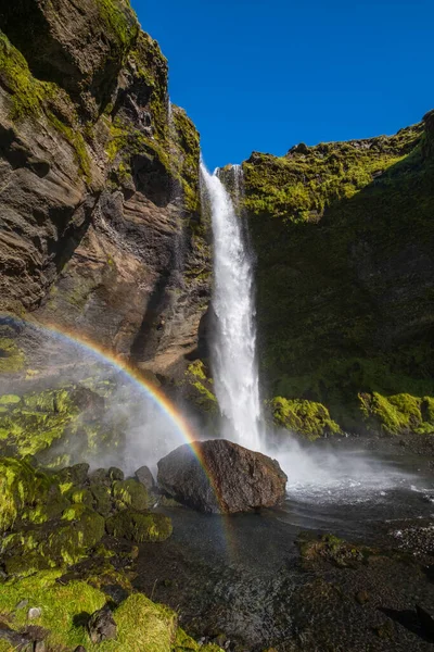 Picturesque Waterfall Kvernufoss Осінній Вид Південний Захід Ісландії — стокове фото