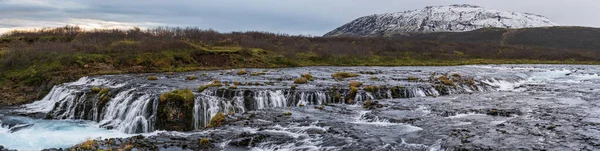 Picturesque Waterfall Bruarfoss Осінній Вид Сезон Змінюється Південних Гірських Районах — стокове фото