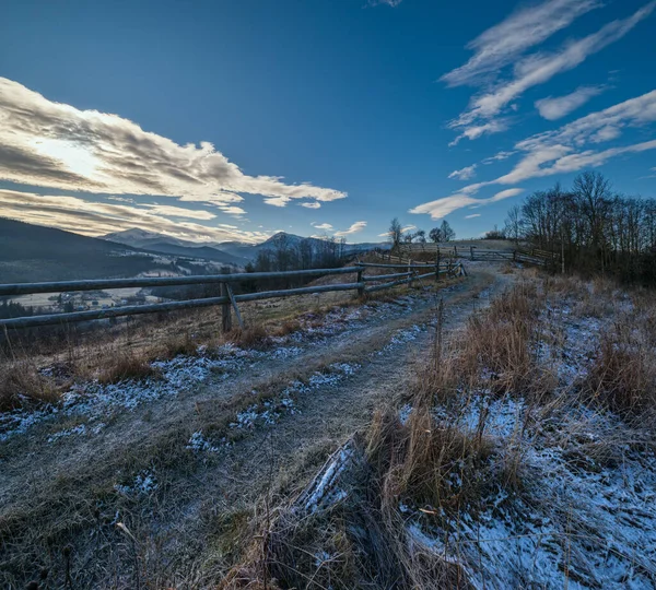 Winter Coming Last Good Weather Days Autumn Mountain Countryside Morning — Stock Fotó