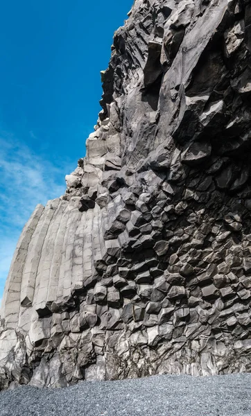 Basaltsäulen Strand Von Reynisfjara Der Nähe Von Vik Südisland Einmalige — Stockfoto