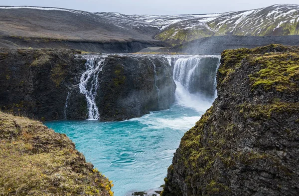 Picturesque Waterfall Sigoldufoss Осінній Вид Сезон Змінюється Південних Гірських Районах — стокове фото