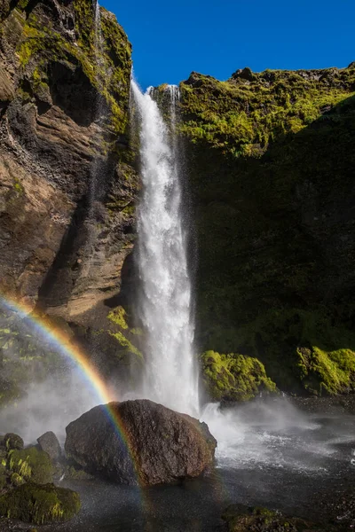 Γραφικός Καταρράκτης Kvernufoss Φθινοπωρινή Άποψη Νοτιοδυτική Ισλανδία — Φωτογραφία Αρχείου