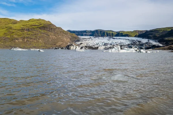 Skaftafellsjokull Glacier Ισλανδία Γλιστράει Γλώσσα Του Παγετώνα Από Τον Παγετώνα — Φωτογραφία Αρχείου